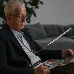Loupe de lecture avec éclairage LED pour seniors