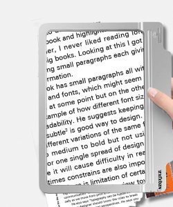 Loupe de lecture A4 pour agrandir les textes facilement