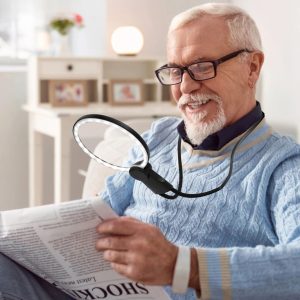 Loupe de lecture sur support, éclairage intégré pour confort visuel