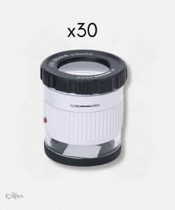 Loupe d'horloger x30 avec éclairage LED intégré