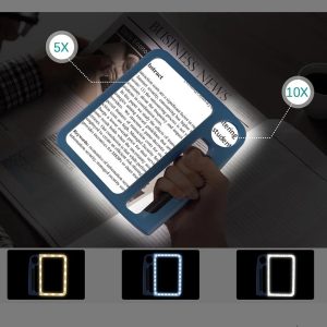 Loupe de lecture pour seniors, éclairage LED intégré