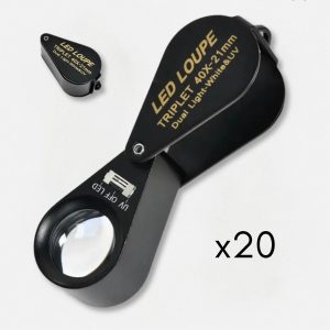 Loupe éclairante x40 pour bijoutier, grossissement optimal