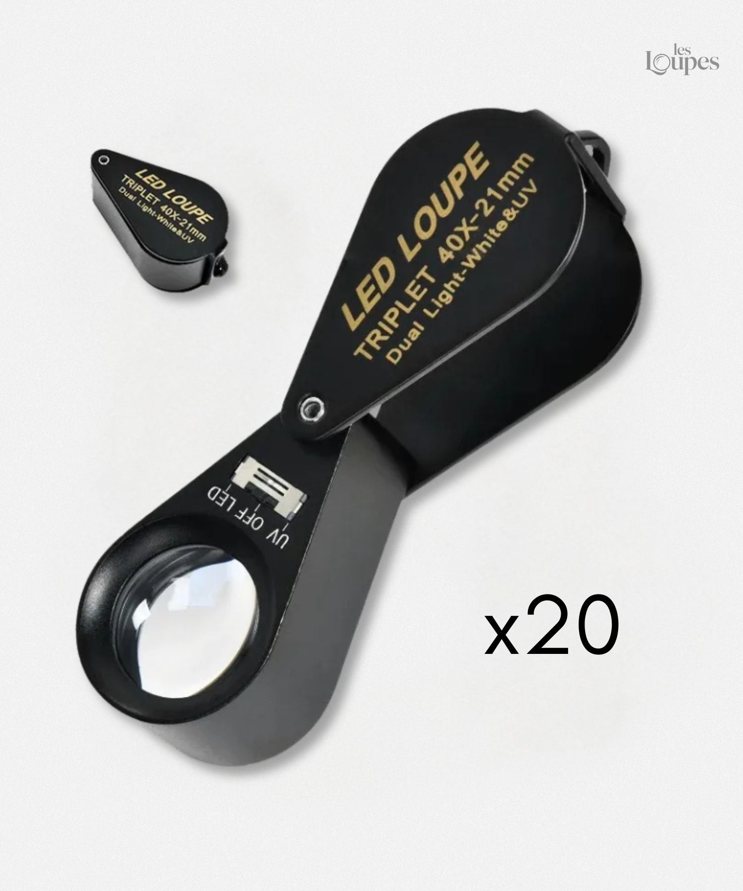 Loupe éclairante x40 pour bijoutier, grossissement optimal
