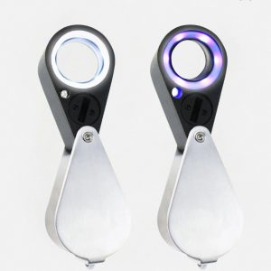 Loupe de bijoutier avec éclairage intégré, grossissement 40x
