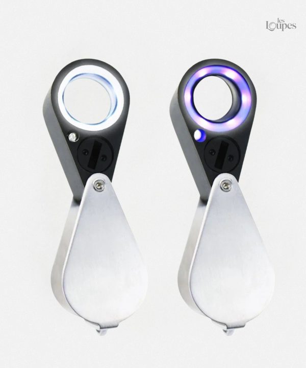 Loupe de bijoutier avec éclairage intégré, grossissement 40x