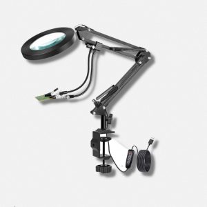 Loupe avec support et éclairage intégré pour un usage pratique